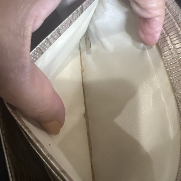 Brahmin Black & Gold Embossed Leather Zip Around Wallet - Picture 12 of 12